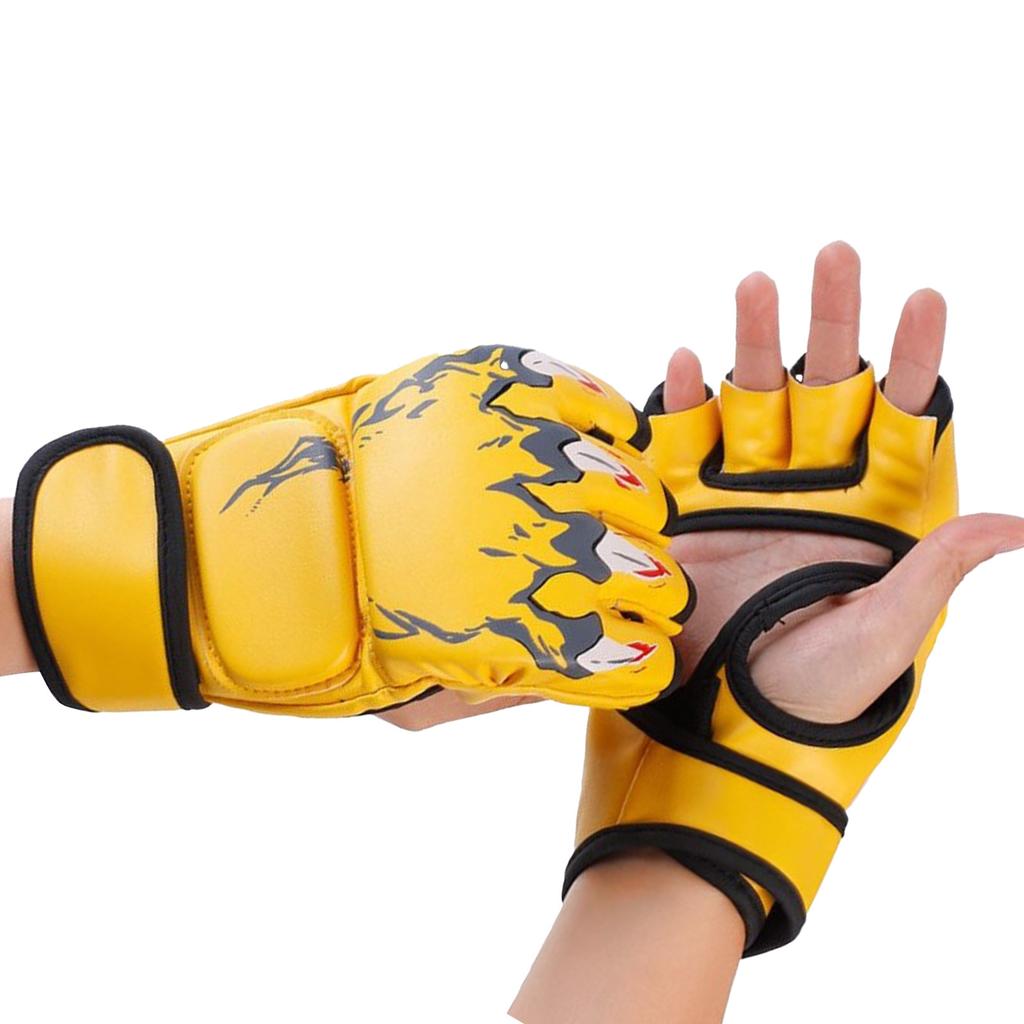 Mănuși de box cu jumătate de deget Sac de box Palme deschise Luptă Kickboxing Mănuși de sparring pentru bărbați și femei