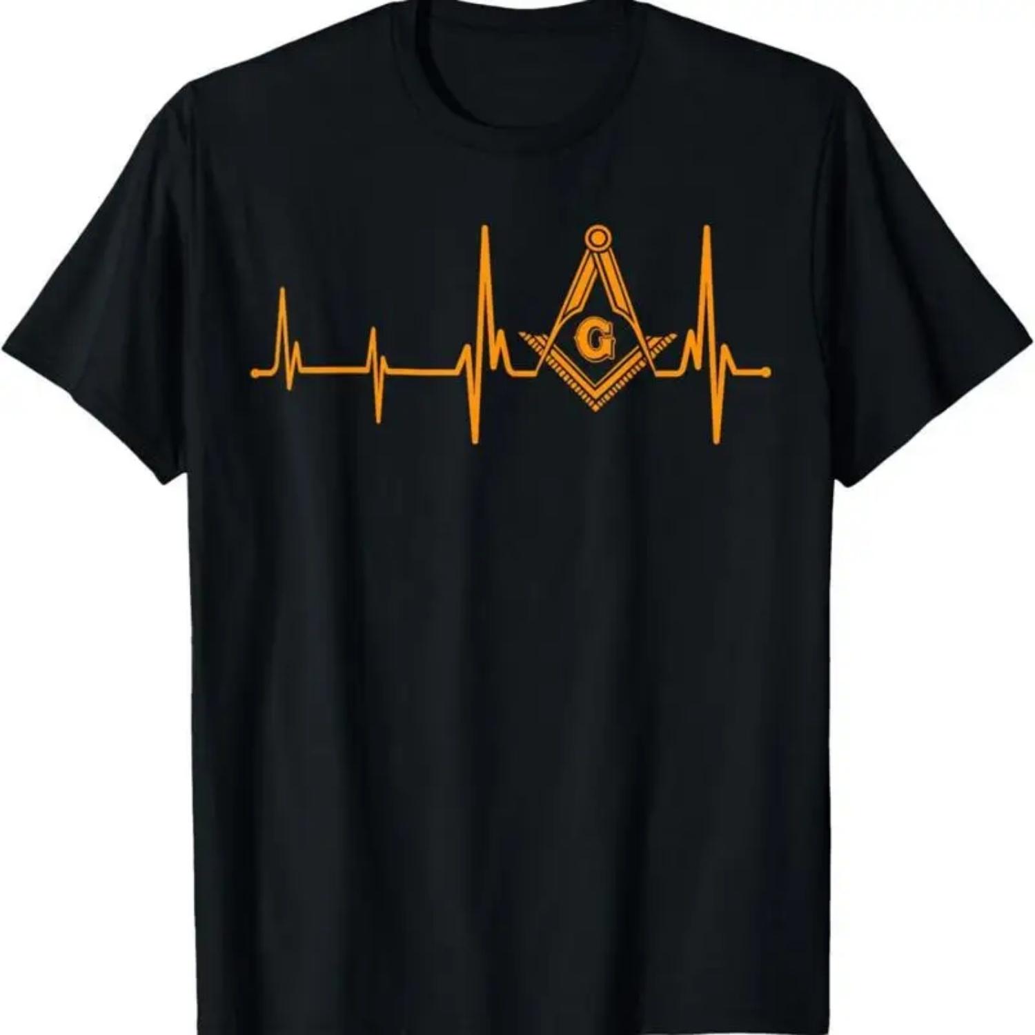 

Greats Mason Masonic Symbol Heartbeat Father S Christmas T Shirt S чёрный