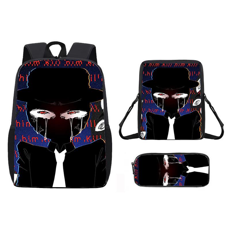 Incredibox Cartoon Pattern Backpack Shoulder Bag Pencil Case Three Set Piece