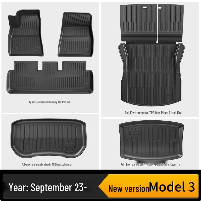 Tesla Model 3/Y Facelift Eco-friendly All-Weather TPE Car & Trunk Mats