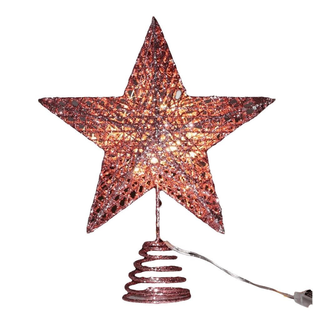 Lightweight Tree Top Star Metal Xmas Tree Decorations Glitter Christmas Star Home Decor