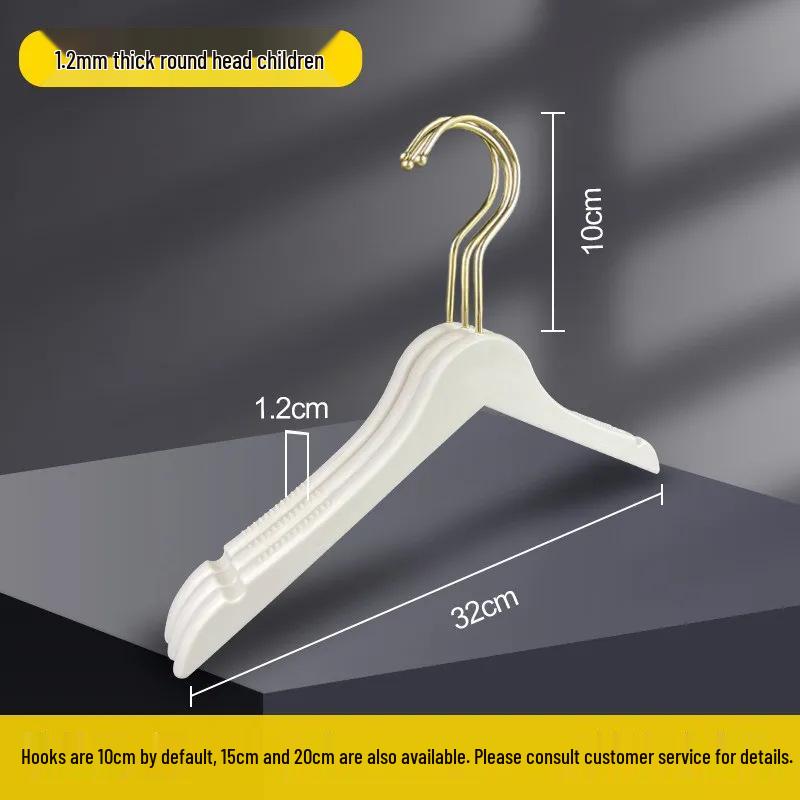 Pure White Plastic Hangers & Imitation Wood Grain Hangers with Pants Clips for Children's and Women's Clothing
