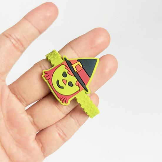 Flexible Halloween Wristbands 8 Pcs Bracelets, Adjustable Soft PVC Wrist Straps for Kids Adults, Durable Party Favors Cartoon Pumpkin Witch