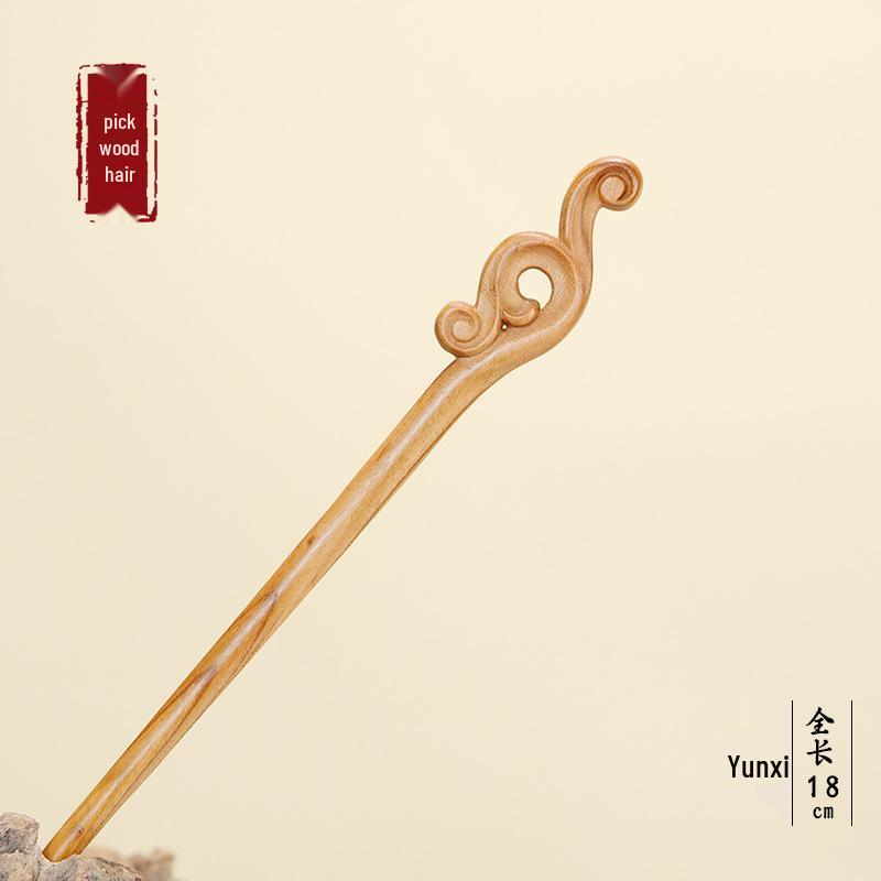 Hochwertige Haarnadel mit chinesischem Knoten aus Pfirsichholz - Neues Frühlingsstil-Haaraccessoire für Damen