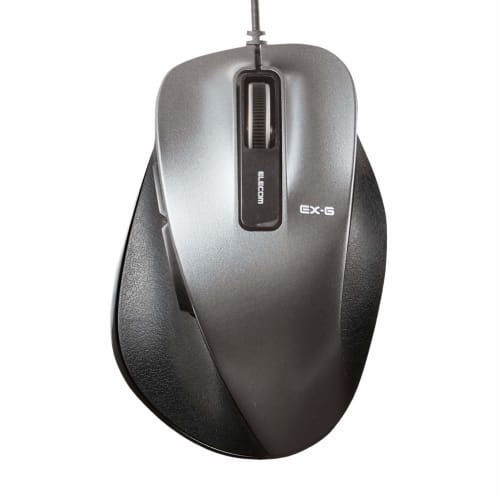 ELECOM USB Mouse Wired M Size 5 Buttons (Equipped with Back and Forward Buttons) BlueLED Grip Gunmetal M-XGM10UBBK/EC