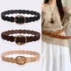 Pin Buckle Suede Belt PU Leather Men Belt Fashion Twists Woven Waistband  Jeans Accessories