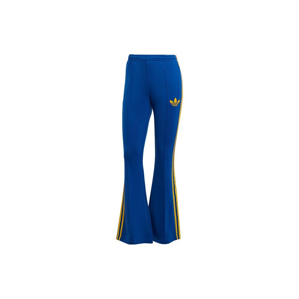 Adidas Originals Trefoil Flared Track Pants With Logo Print And Stripes Women Bottoms Blue IB2021
