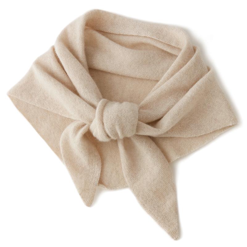 Women's 100% Pure Goat Cashmere Triangle Scarf - Autumn/Winter Knitted Warm Shawl