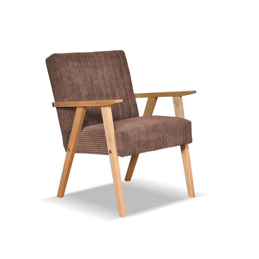 Fotel PRL zestaw retro vintage SOLER Family Meble brązowy sztruks Anafi