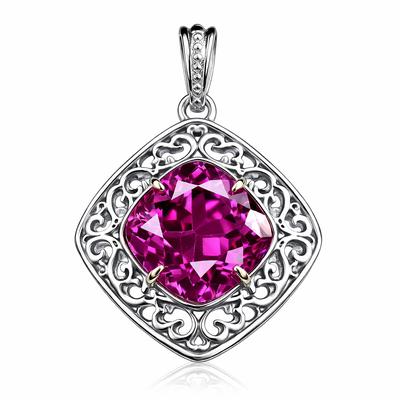 Natural Pink Tourmaline Pendant 35 Ct 925 Sterling Silver Gemstone October Birthday Birthstone