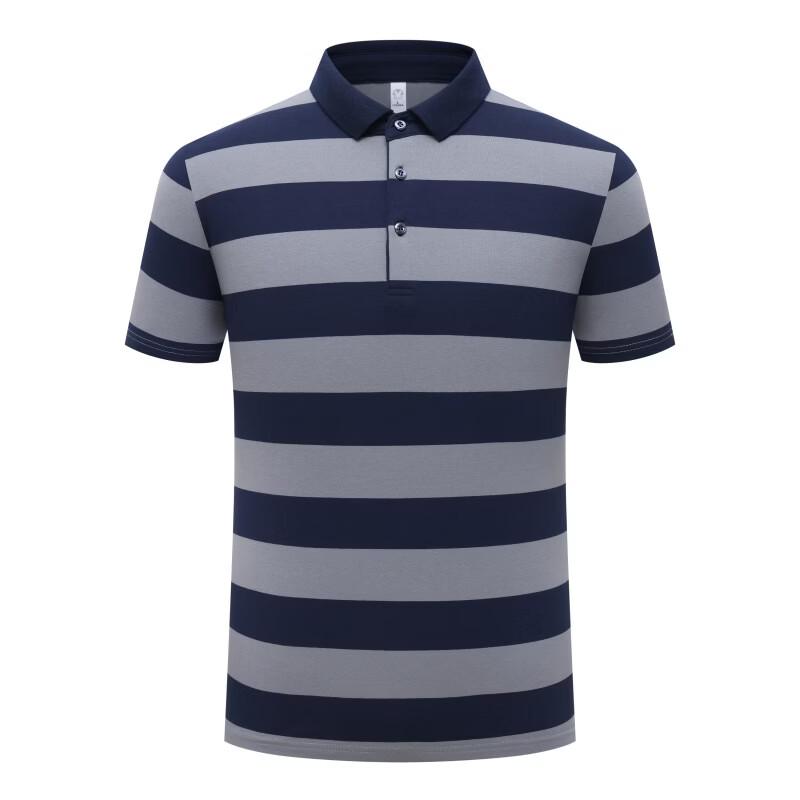 WRPCE Men's Striped Short Sleeve Polo Shirt