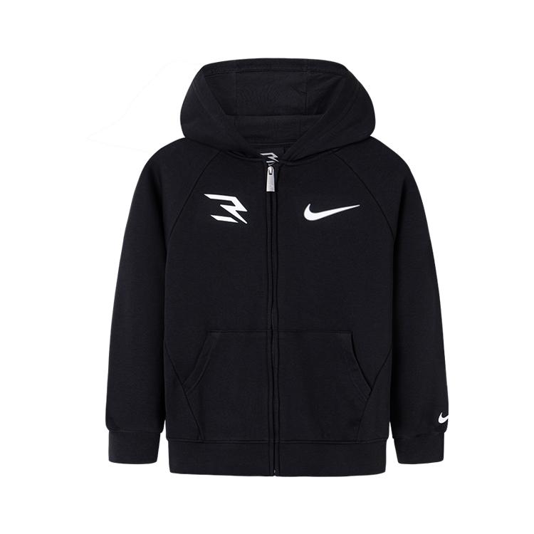 Nike Hoodie Jacket 3Brand Series Logo Print Raglan Sleeve Hooded Zipper Kids jackets Black NY2342057GS-002