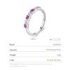 MODIAN 925 Silver Vintage Charm Square Red & Blue Cubic Zirconia Stackable Finger Ring For Women Party Fine Jewelry