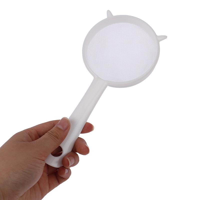 Kitchen Handheld Plastic Screen Mesh Tea Leaf Strainer Flour Sieve Colander