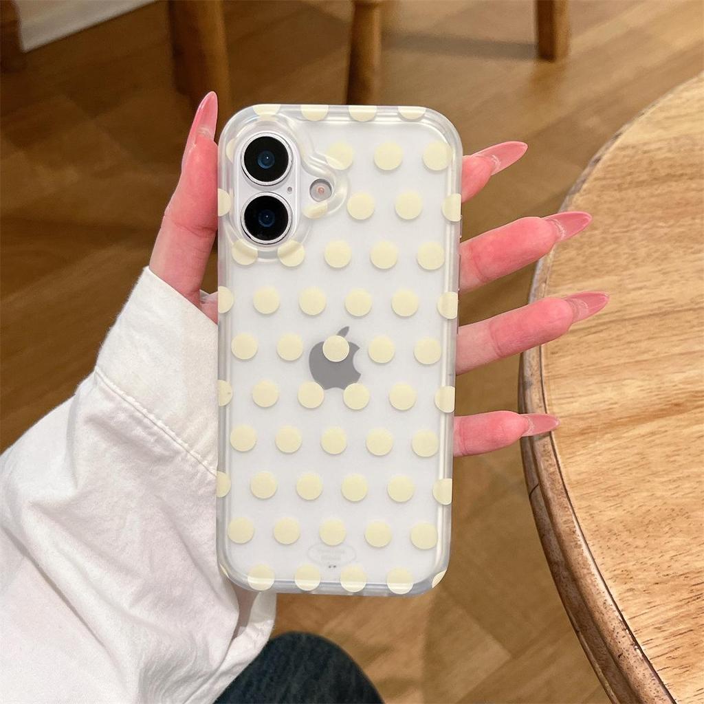 Drop-proof Frosted Polka Dot iPhone 14/13 Case for Apple 17/16/15 PROMAX