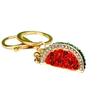 Charming Metal Watermelon Keychain Accessory With Sparkling Rhinestones For Bags
