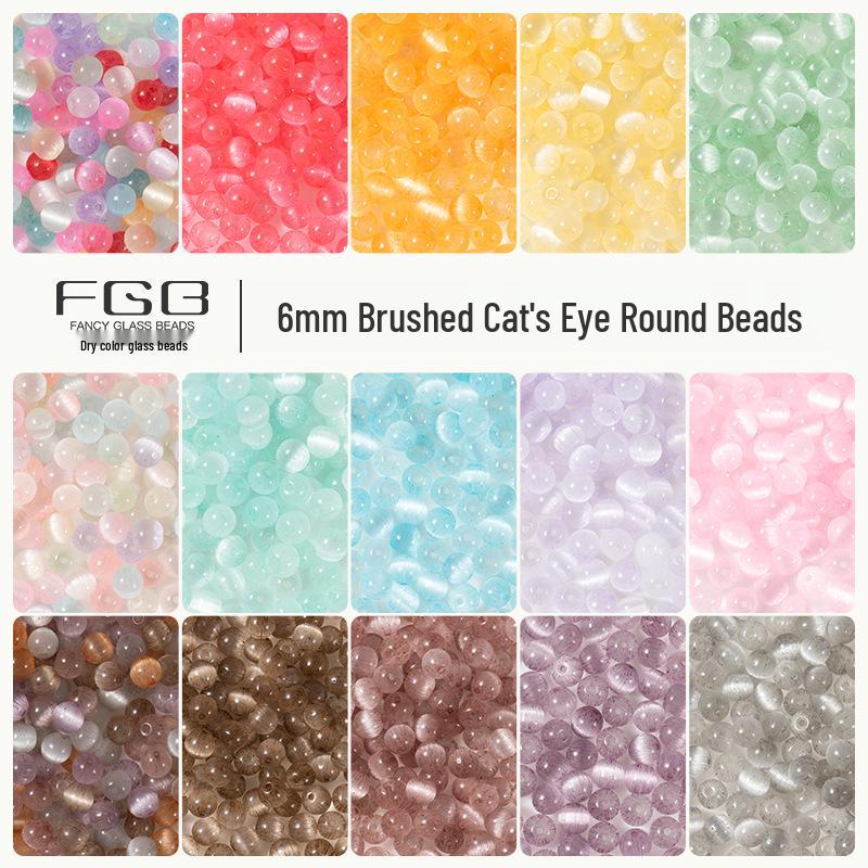 6mm Frosted Cat's Eye Glass Seed Beads for Handmade DIY Bracelets and Accessories