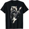 Men's Rock Cat Pattern Short Sleeve T-Shirts Funny 3D Guitar Cat Print Casual T Shirt Outdoor Men Women Tops Summer Clothing