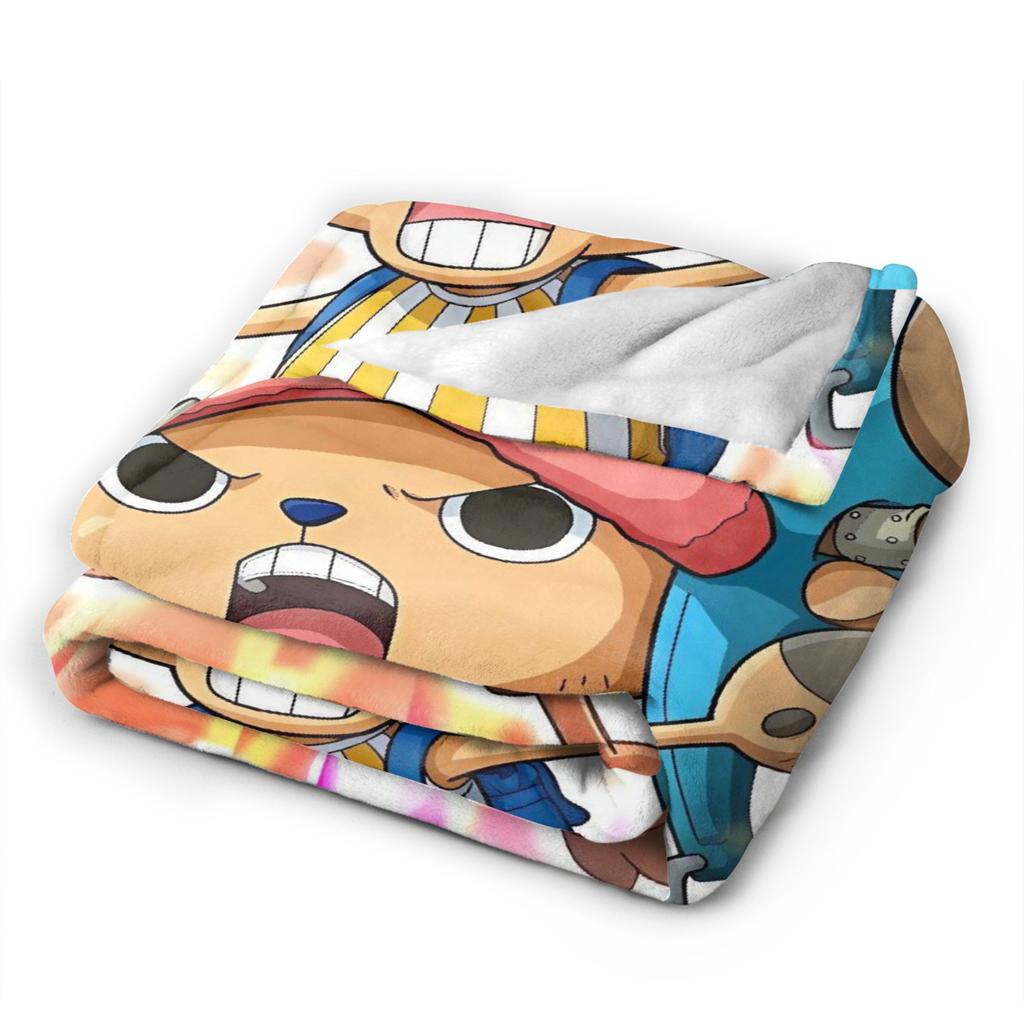 Tony Chopper Flannel Blanket Winter Anime Warm Bedding Throws for Kids Adult Couch Bed Fluffy Bedspread Sofa Bed Cover