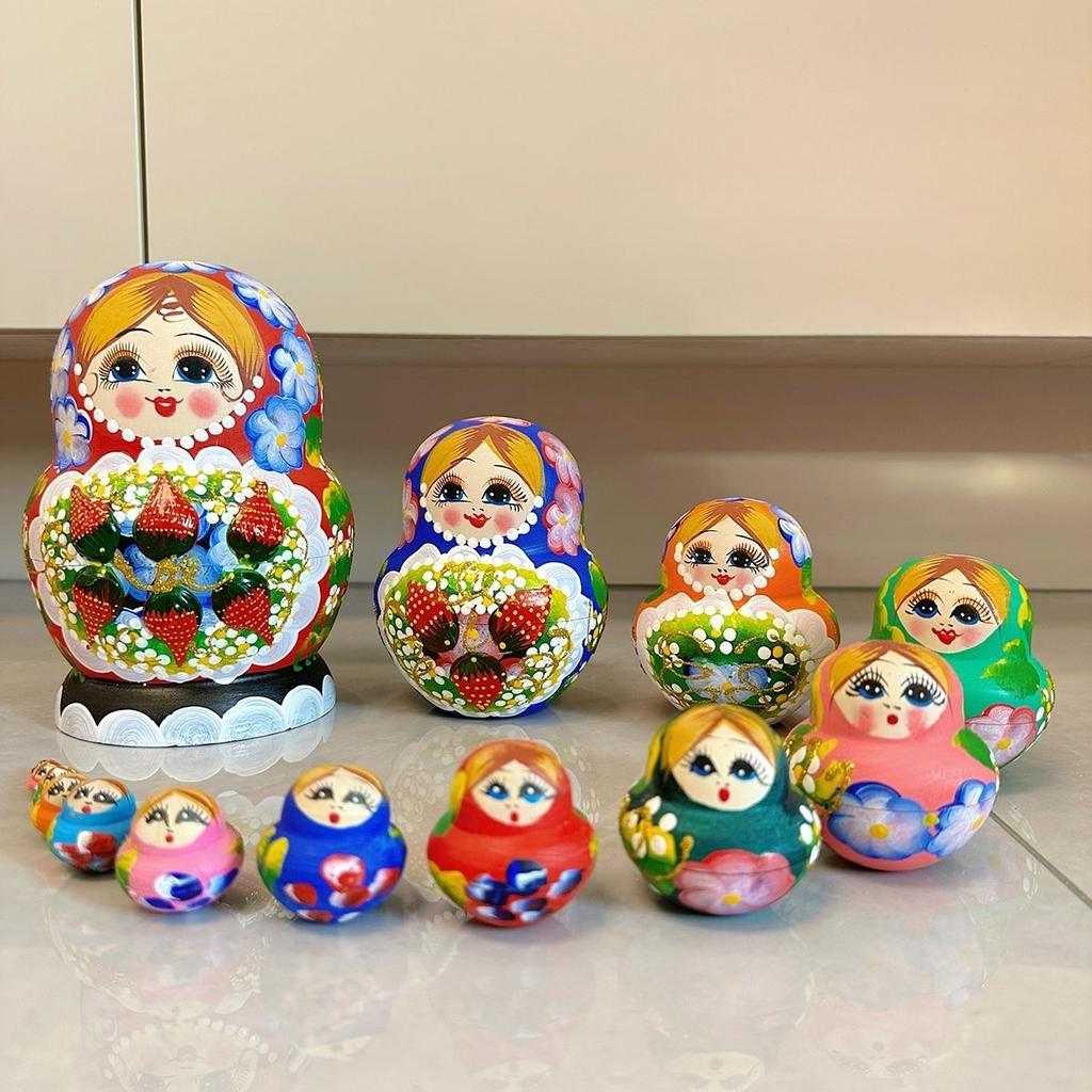 Russian 15-layer Matryoshka Linden Pure Handmade Wooden Handicrafts Painted and Made Exquisite Ornaments Russian Nesting Dolls