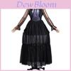 The Addams Family Wednesday Cosplay Costume With Black Hollow Out Dress For Halloween And Party