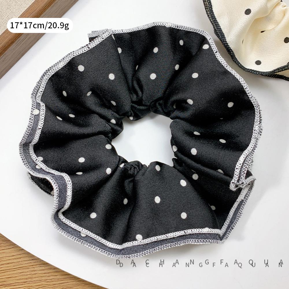 Korean Style Polka Dot Lace Scrunchie for Women - Elegant Ponytail Hair Tie 2025