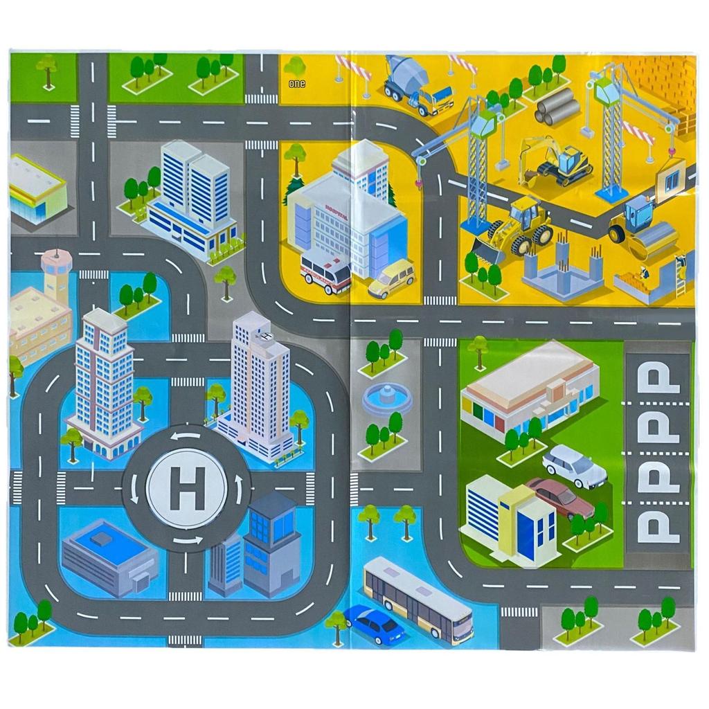 Kids' Traffic Play Mat with Cars and Parking Scene