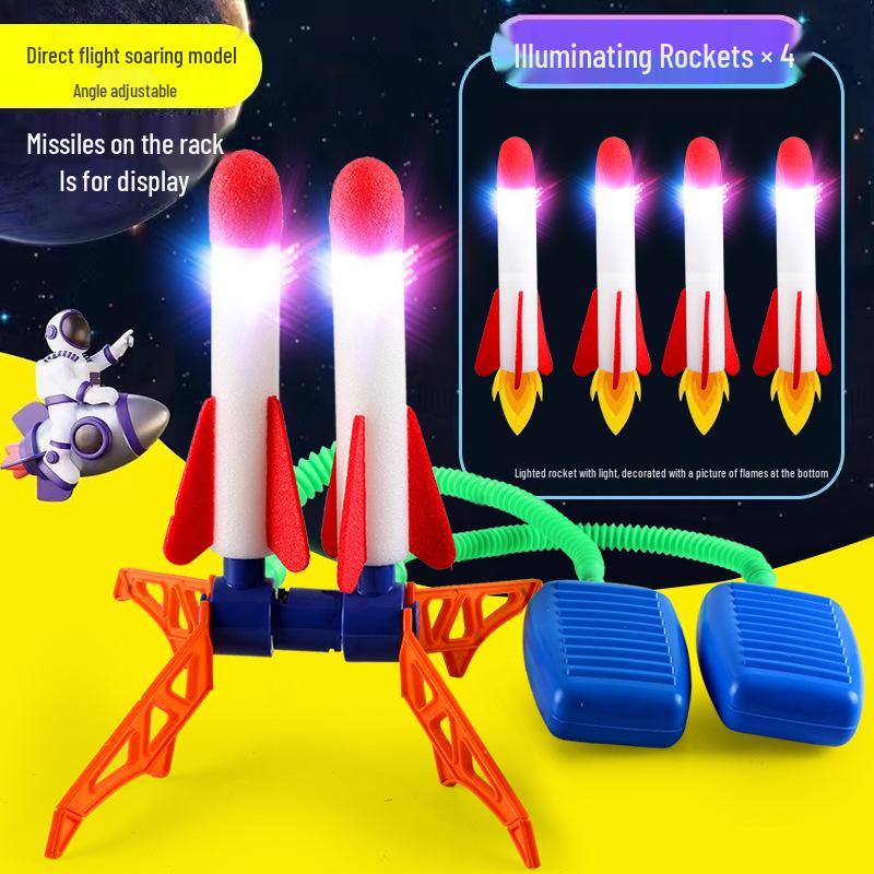 Kids' Pedal-Powered Sky Rocket Launcher Educational Toy