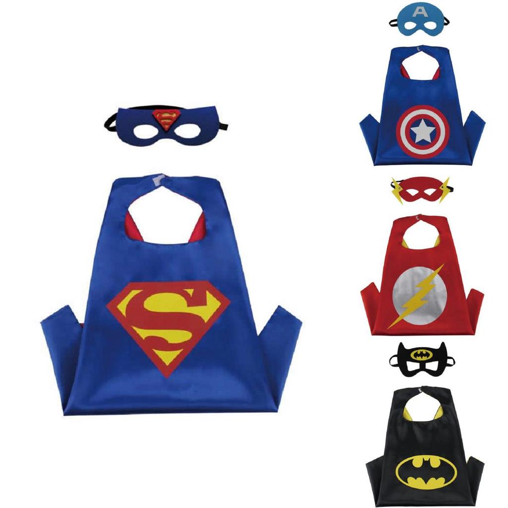 Costume Anime Marvel Cosplay Mantello da Supereroe e Set Maschera per Bambini Festa di Halloween