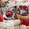 4 Naviñas Cushion Covers - Pillow Covers With Red And White Polka Dot, Snowflakes, Garlands And Trees Pr
