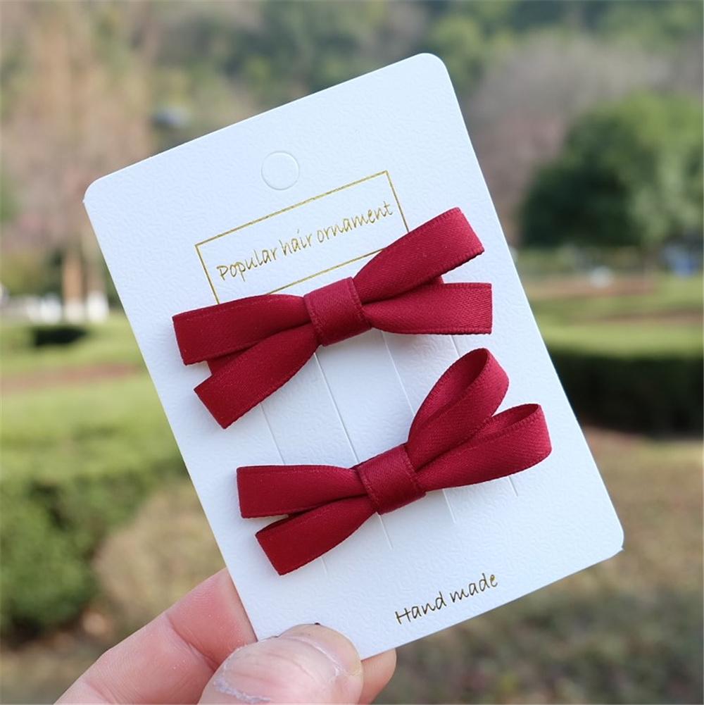 2Pcs/Set Hair Bow Clips For Girls Baby Kawii Barrettes Cute Haar Accessoires Kids Colored Ribbon Hairpins Children Hairgrip Hot