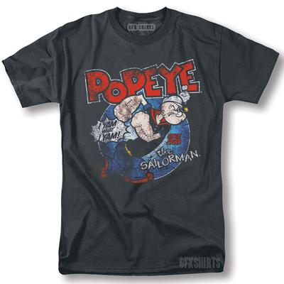 Popeye Le Marin Chemise Dessin Animé Classique Rétro Vintage Design Graphique T-shirt Unisexe T-shirt
