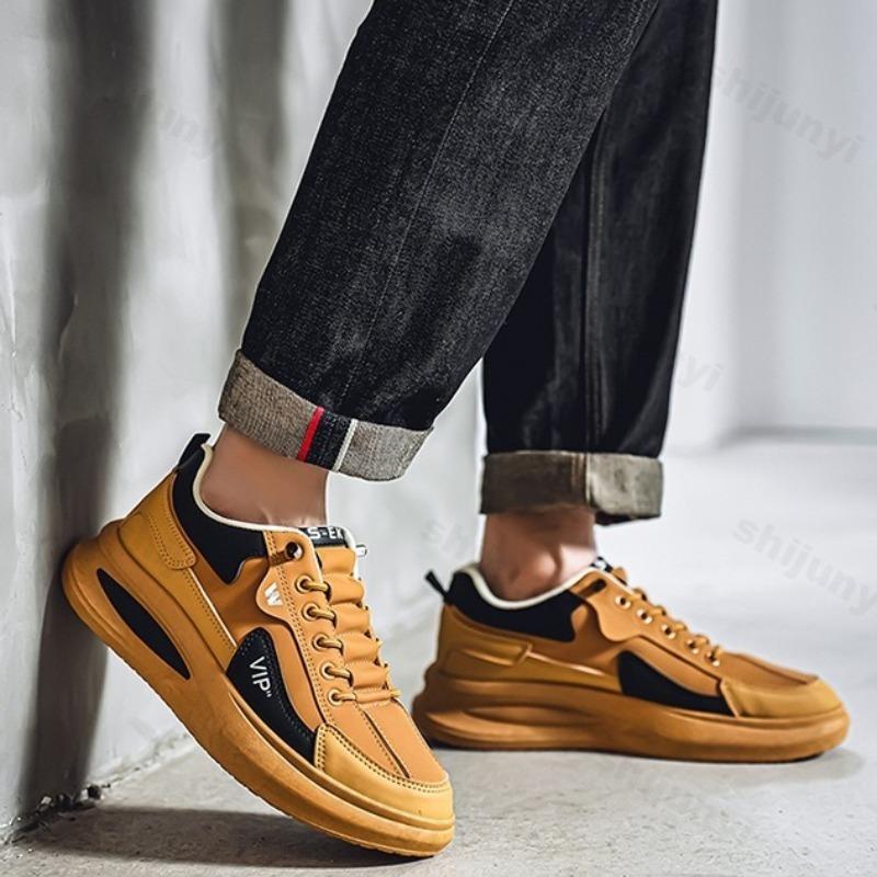Mode 2025 Frühling Herren Low Top Dicksohlige Freizeitschuhe Color Blocking Design Modetrend Schuhe Bequem Rutschfest Klobige Sneaker