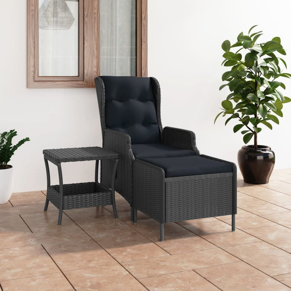 Salon de jardin 2 pcs avec coussins résine tressée  foncé