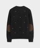 BROOKS BROTHERS Wool Elbow Patch Crewneck Sweater (Black) (Bbwrmmf403)