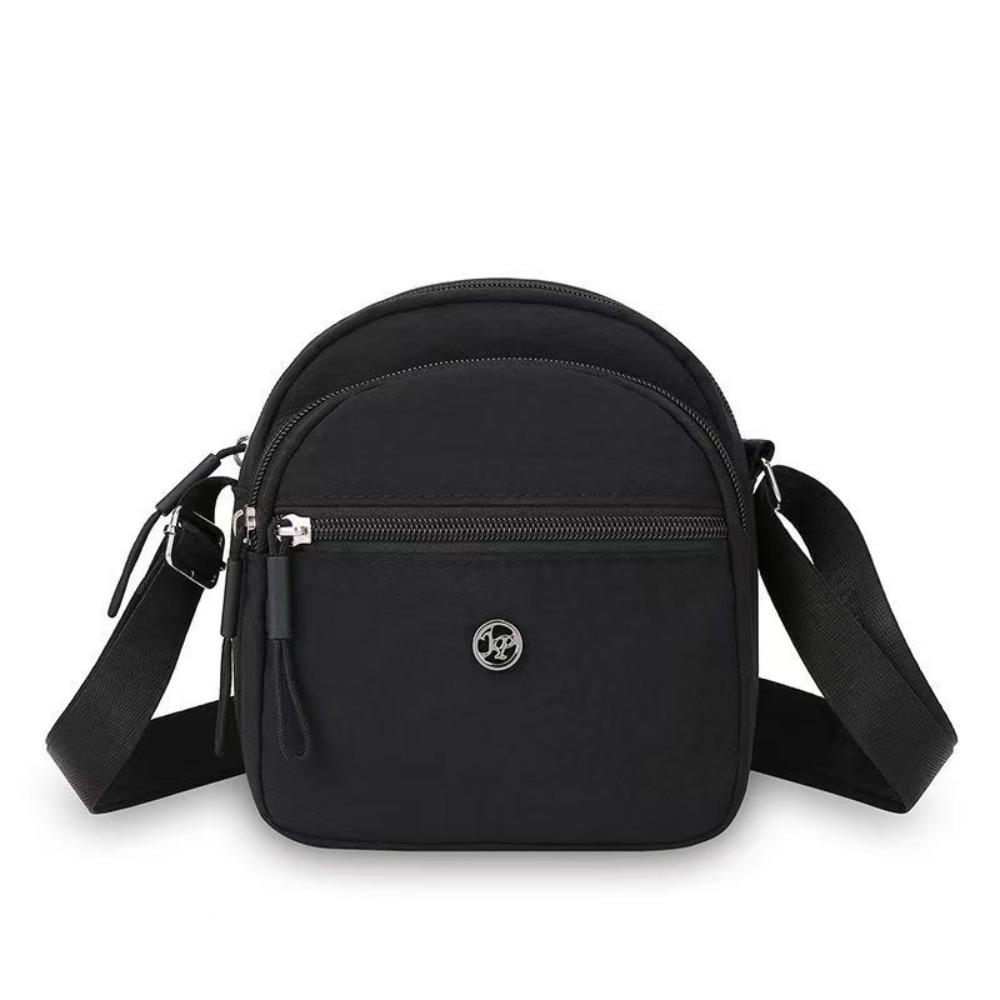 

Modern Style Soft Nylon Cloth Women Shoulder Bag Lightweight Multi-layer Crossbody Bags Solid Color Tote Bag Daily Use чорний