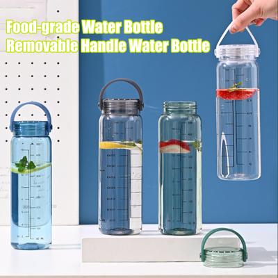 Bouteille d'eau de 500 ml avec échelle, poignée portable, grande capacité, anti-fuite, pour hommes et femmes, voyage, gym, entraînement, sport, boisson claire, tasse pratique