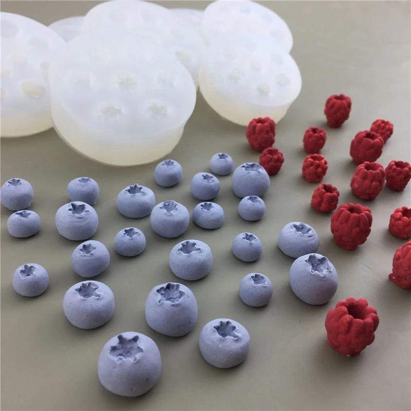 3D Simulation Fruit Fondant Chocolate Mold Blueberry/Raspberry Silicone Candle Soap Mold Cake Decorating Tool Baking Accessories