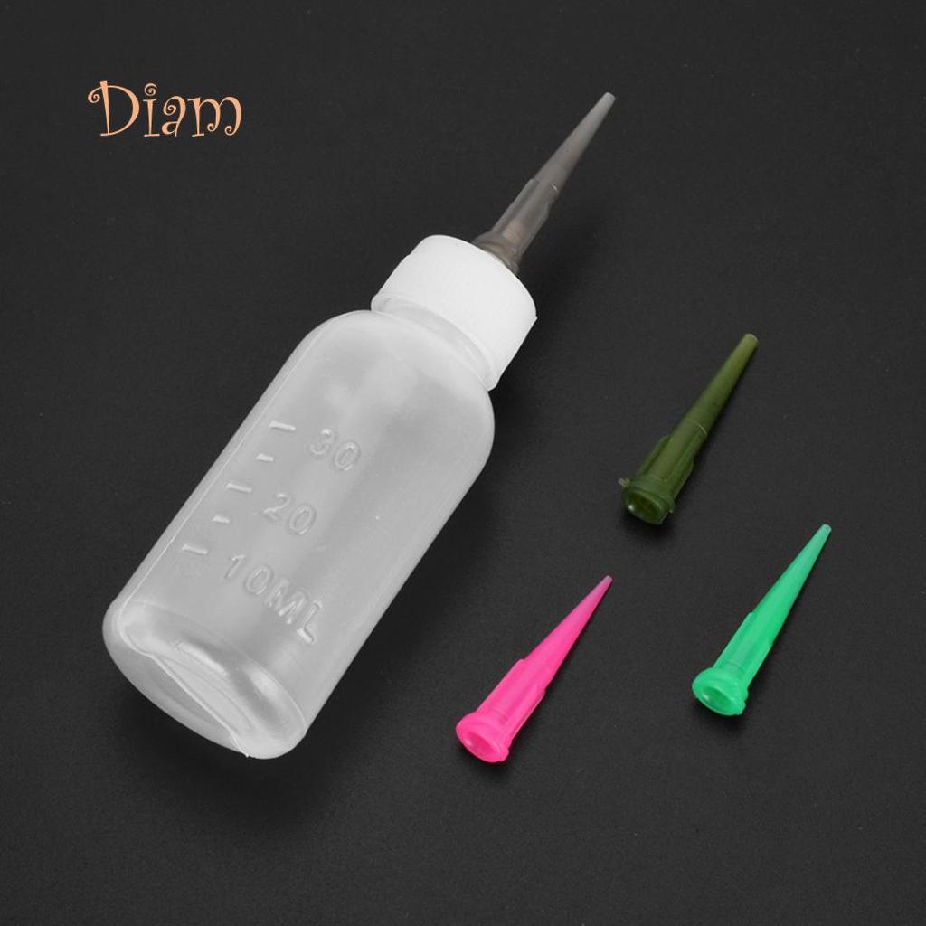 Diahy Portable 30ml Empty Plastic Squeezable Dropper Nozzles Refillable Bottle Kit Accessories