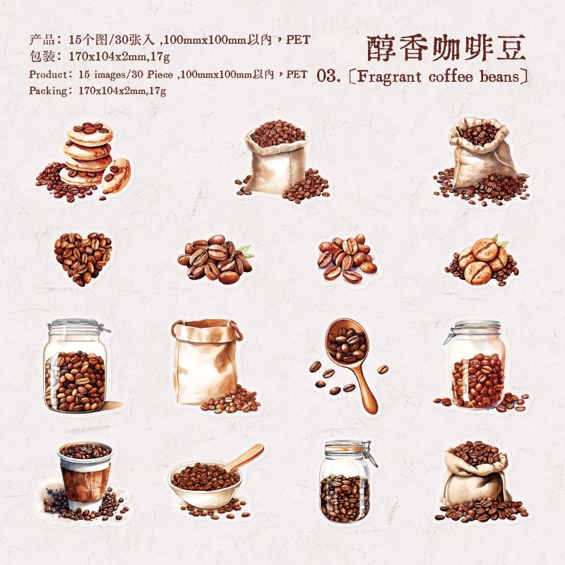 

30 листов/книга Водонепроницаемый набор ПЭТ-наклеек Серия «Прогулка по кофейне» Ретро Мода Тема для леди Наклейка Сделай сам Коллаж Украшение