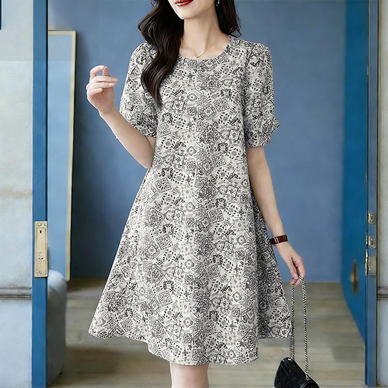 ZANZEA Women Casual Round Neck Summer Short Sleeve Dress