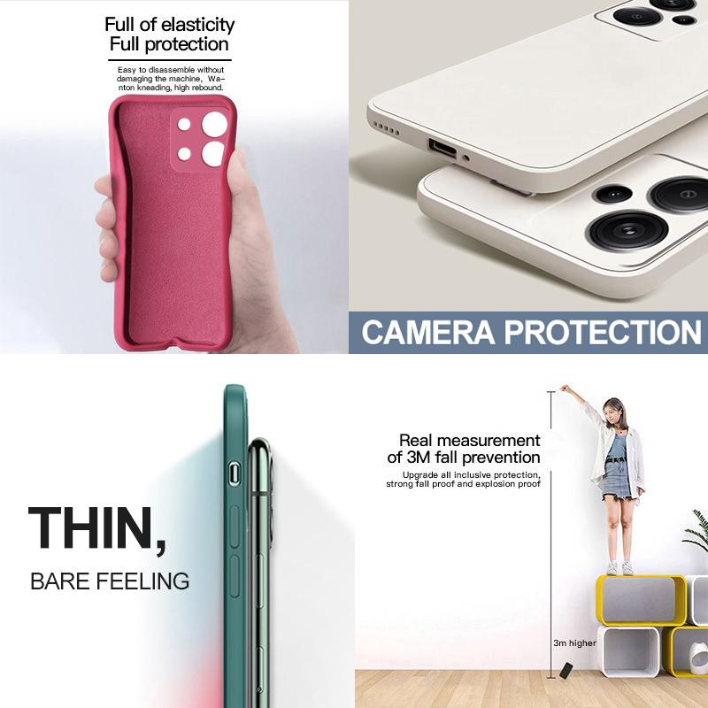 Für Redmi Note 13 Pro Plus Hülle Quadratische Flüssigsilikon Handyhülle Für Xiaomi Redmi Note 13 Note13 Pro Note13Pro Plus Weiche Rückseite