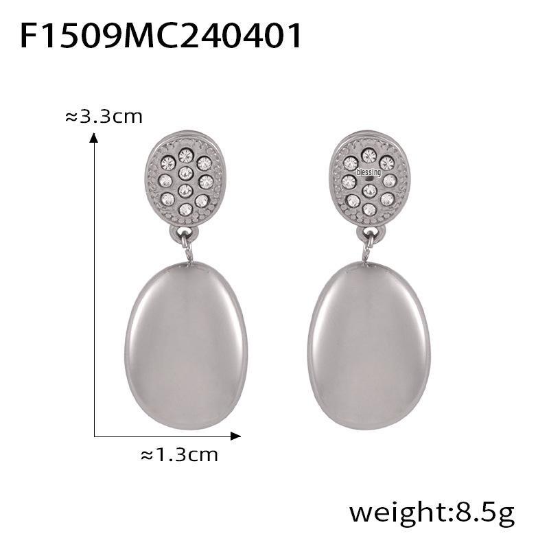 Titanium Steel Gold-Plated Geometric Diamond Stud Earrings - Fashionable, Light Luxury, Colorfast for Women