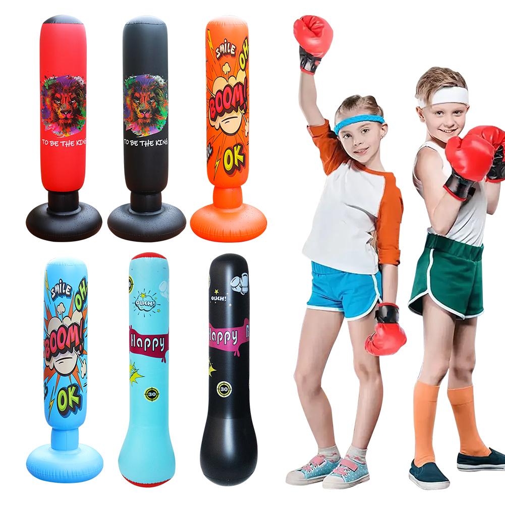 Kids Inflatable Punching Bag Free Standing Boxing Bag Thickened Bounce-Back Punch Bag PVC Tumbler Sandbag for Boxing Training