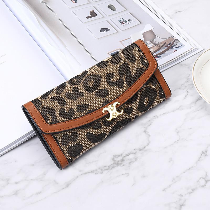 Женский длинный кошелек из ПУ кожи Стильный клатч с леопардовым принтом Coffee B