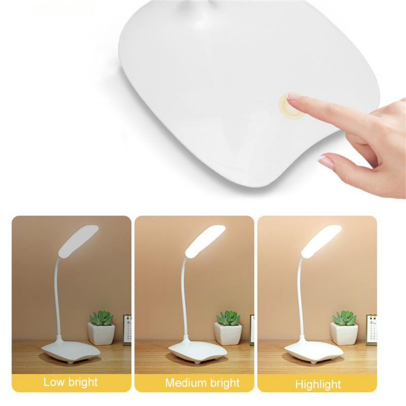 Led Bedroom Bedside Lamp 3 Color Desk Lamps Eye Protection Table Night Light Portable Stepless Dimmable Touch Usb Dimming Lights