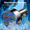 6 In 1 Car Charger Adapter Digital Display LED 4USB+2PD DC12-24V Fast Charging Cigarette Lighter Socket Multi Port for Phone