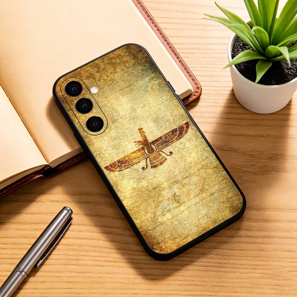 Assyrian Faravahar Flag  Phone Case For Samsung Galaxy A73,A72,A71,A70,A53,A52,A51,Soft Silicone Black Cover