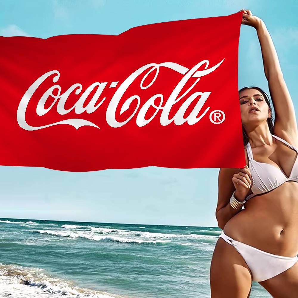 C-Coca C-Cola Bath Towel Microfiber Soft Water Absorbing Breathable For Girl Kids Decorative Cartoon Beach Towel