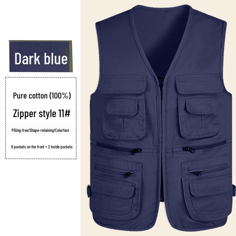 

Plus Size Quick-Dry Multi-Pocket Sleeveless Vest for Outdoor Activities and Photography 3XL (155-170 jin)